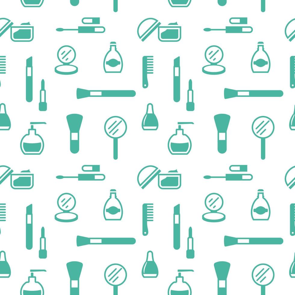 Seamless texture from cosmetics icons, pattern, abstract background, wallpaper vector
