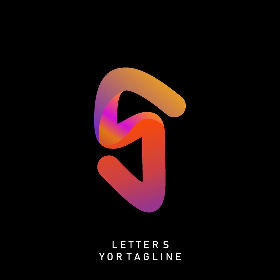 Letter S logo illustration with gradient color. vector