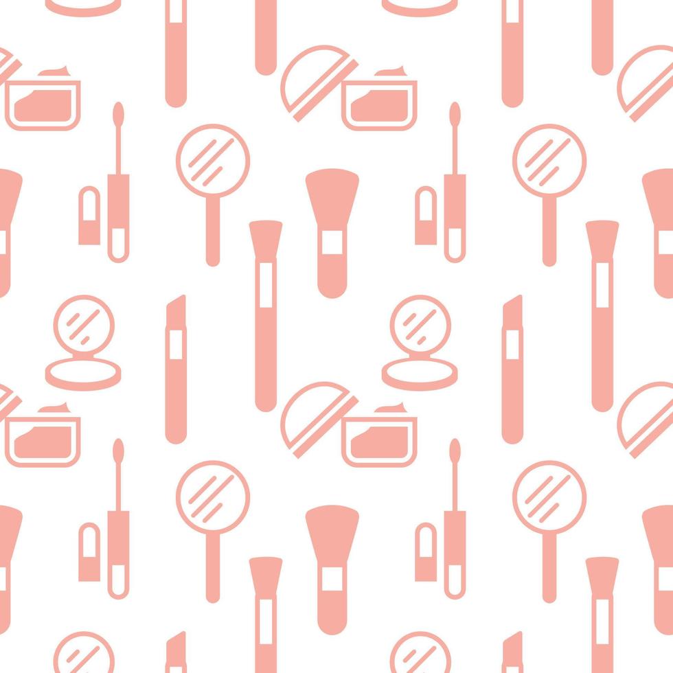 Seamless texture from cosmetics icons, pattern, abstract background, wallpaper vector