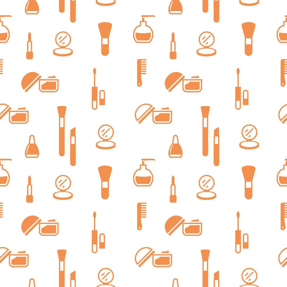 Seamless texture from cosmetics icons, pattern, abstract background, wallpaper vector