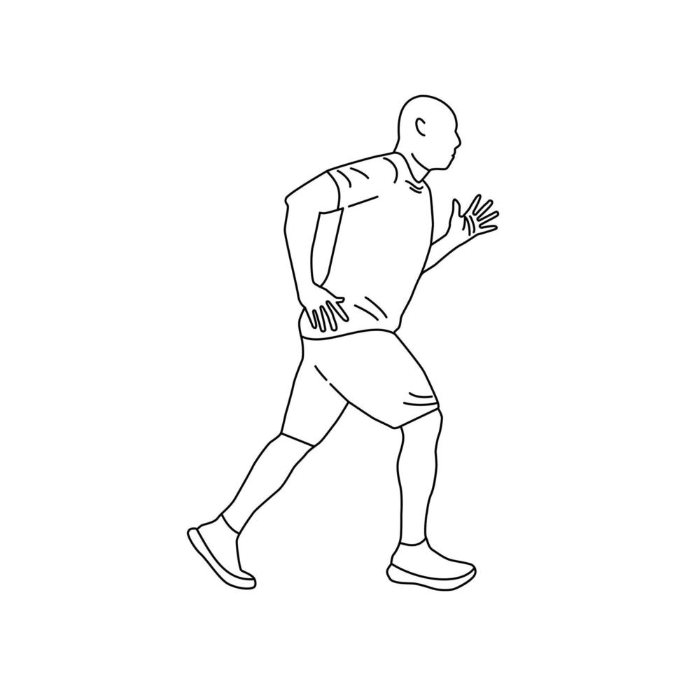 Man running, flat illustration, flat style, graphic design for poster, banner, and social media. vector