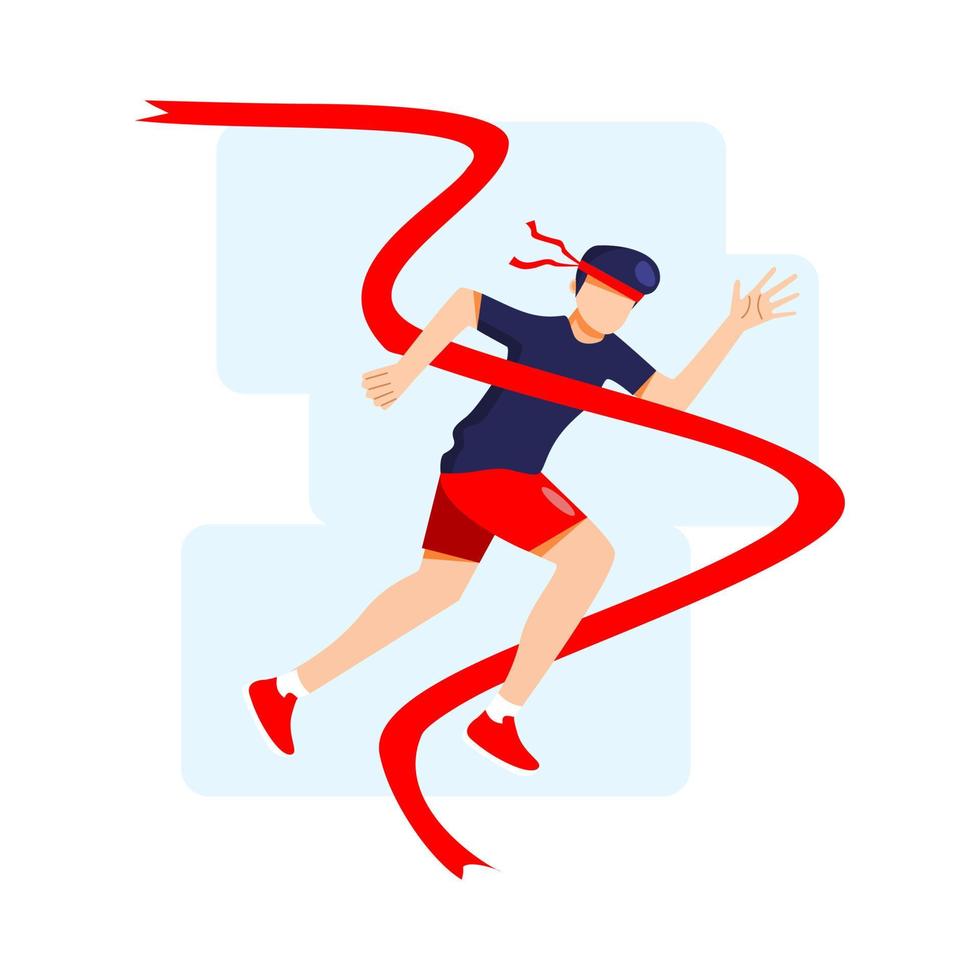 Man running, flat illustration, flat style, design graphic for posters, and social media needs. vector