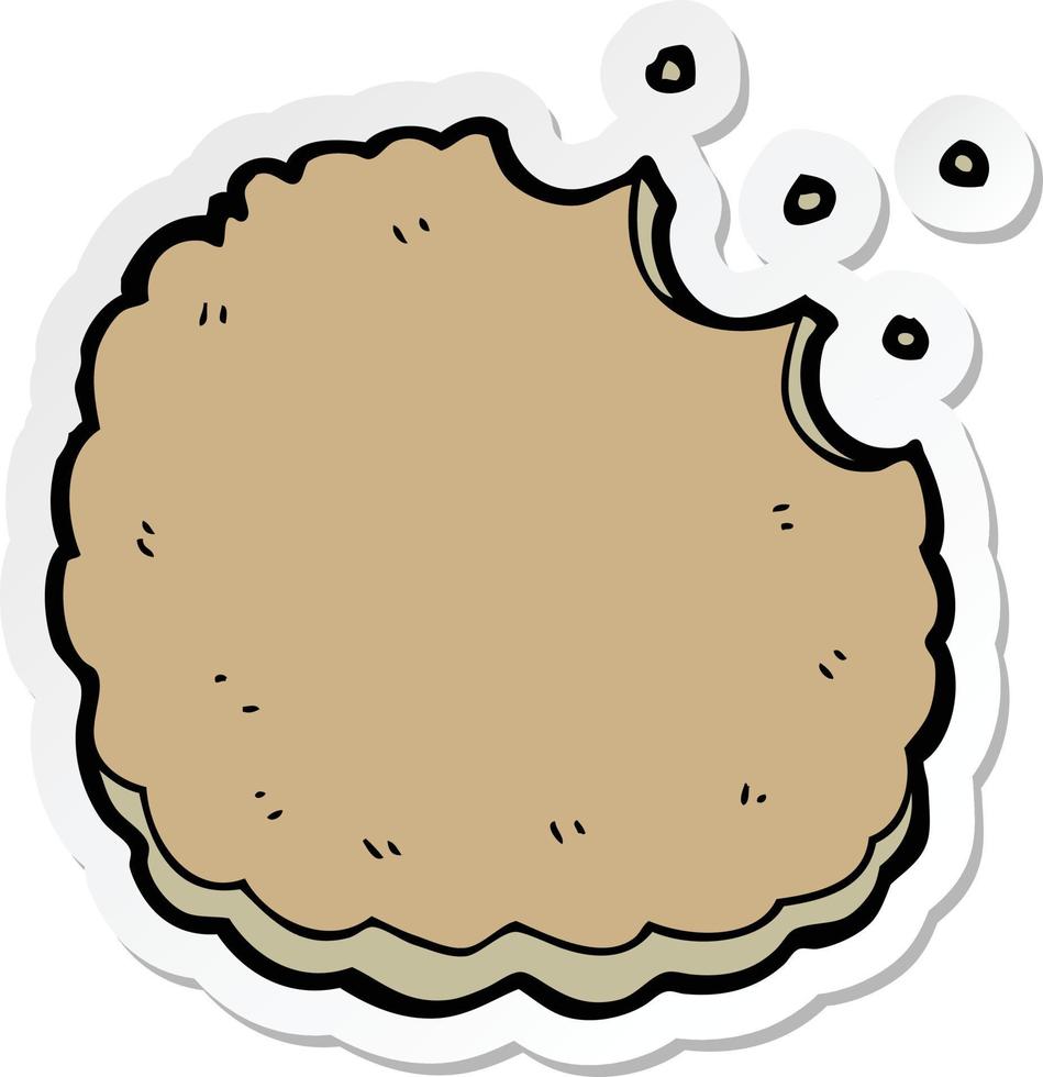 sticker of a cartoon biscuit vector