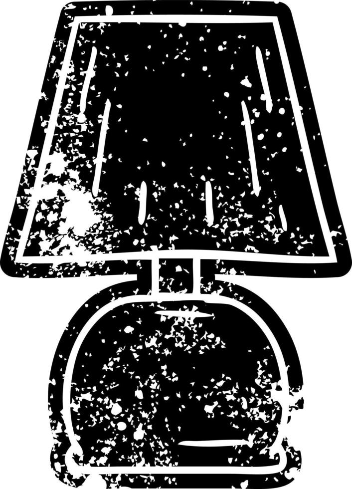 grunge icon drawing of a bed side lamp vector