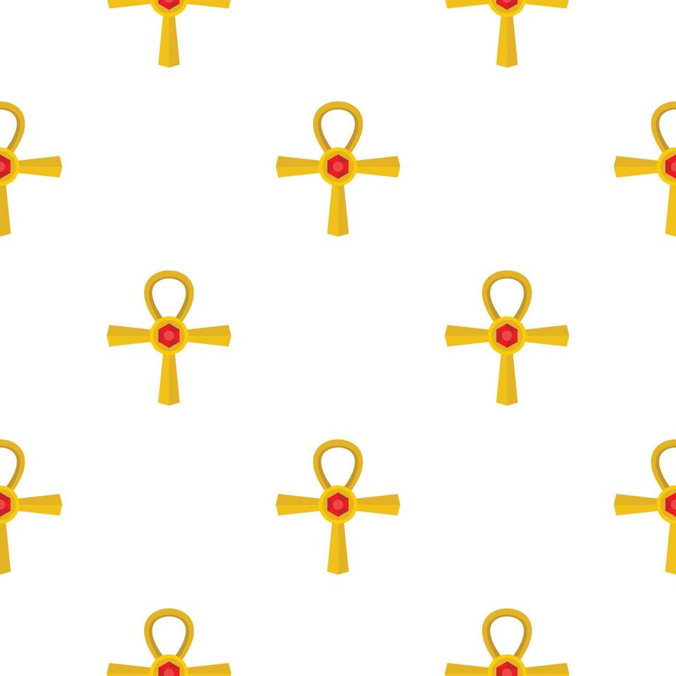Golden Ankh symbol pattern seamless vector