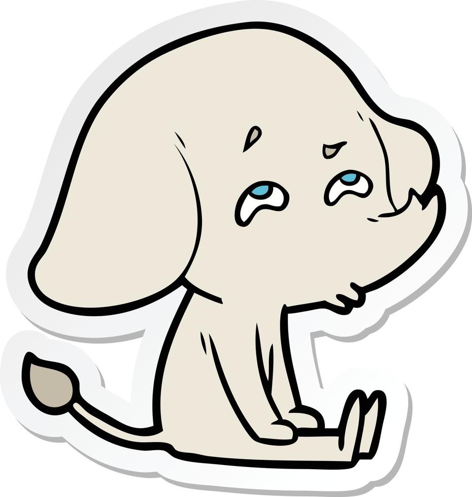 sticker of a cartoon elephant remembering vector