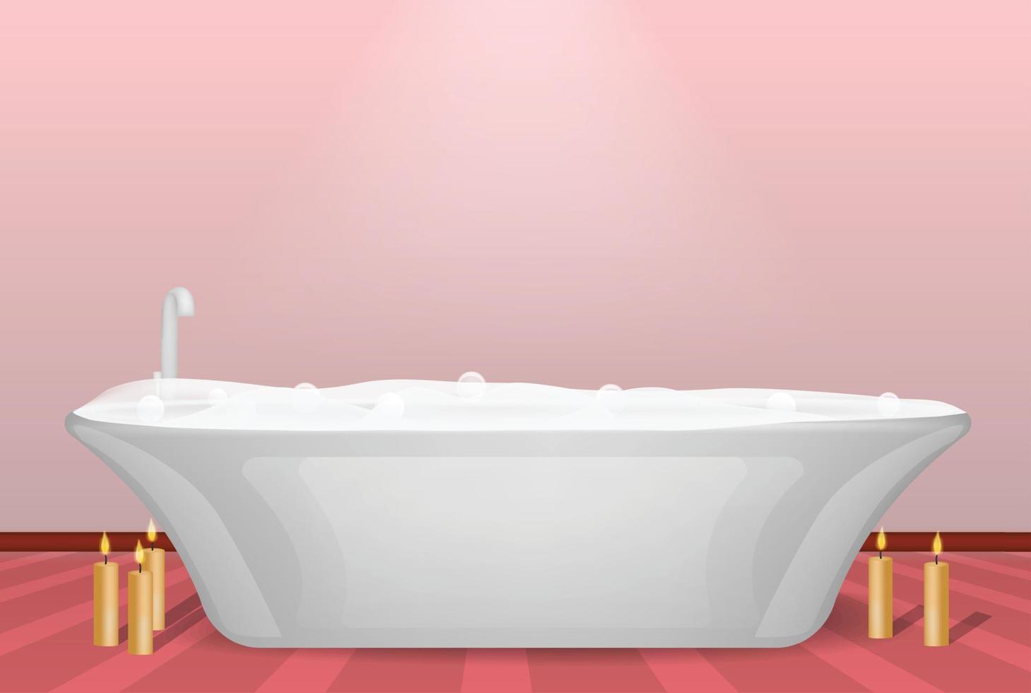 Modern bathtub concept background, realistic style vector