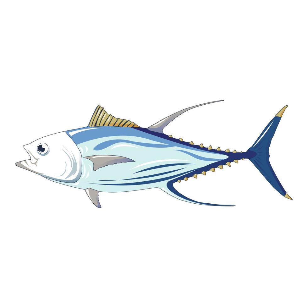 Tuna fish icon, cartoon style vector