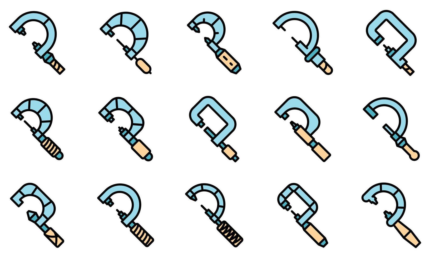 Micrometer icons set vector flat