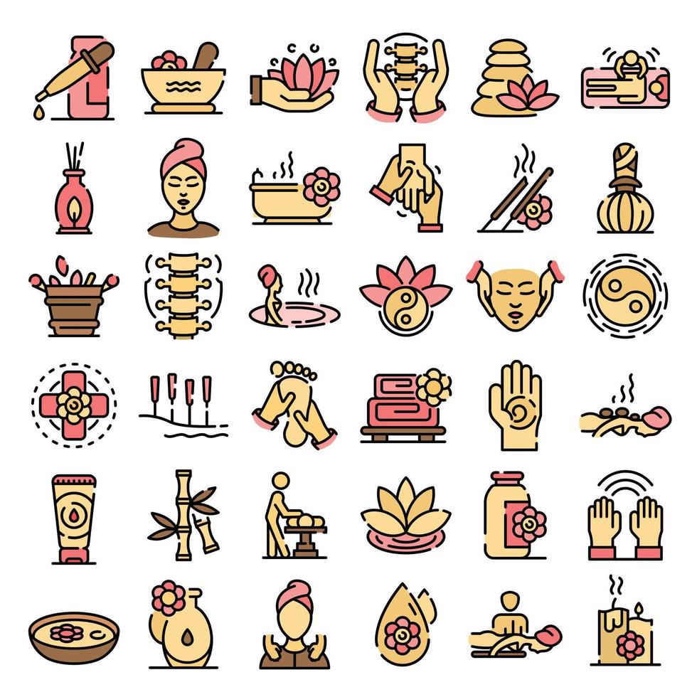 Massage icons vector flat