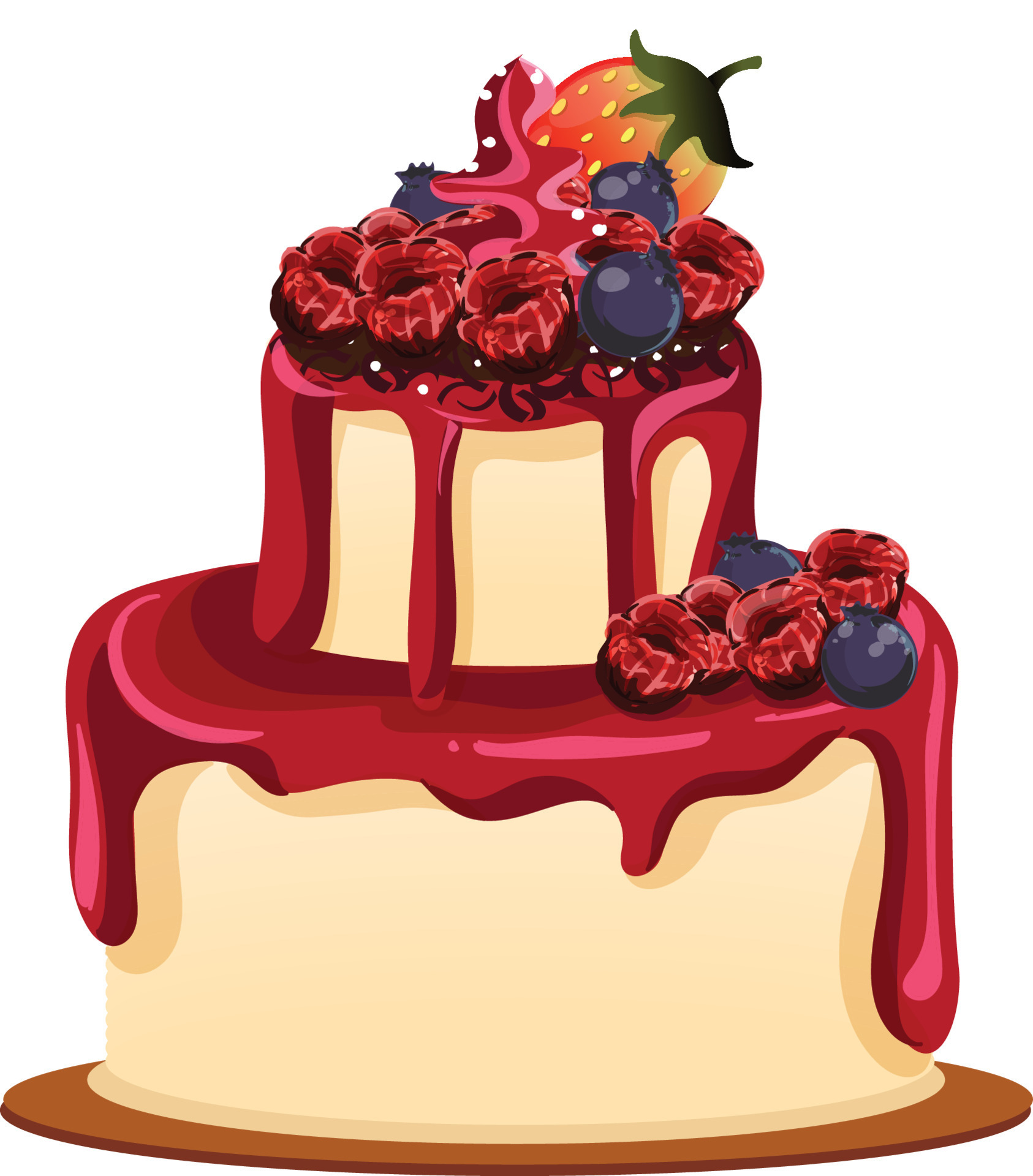 yellow birthday cake clipart