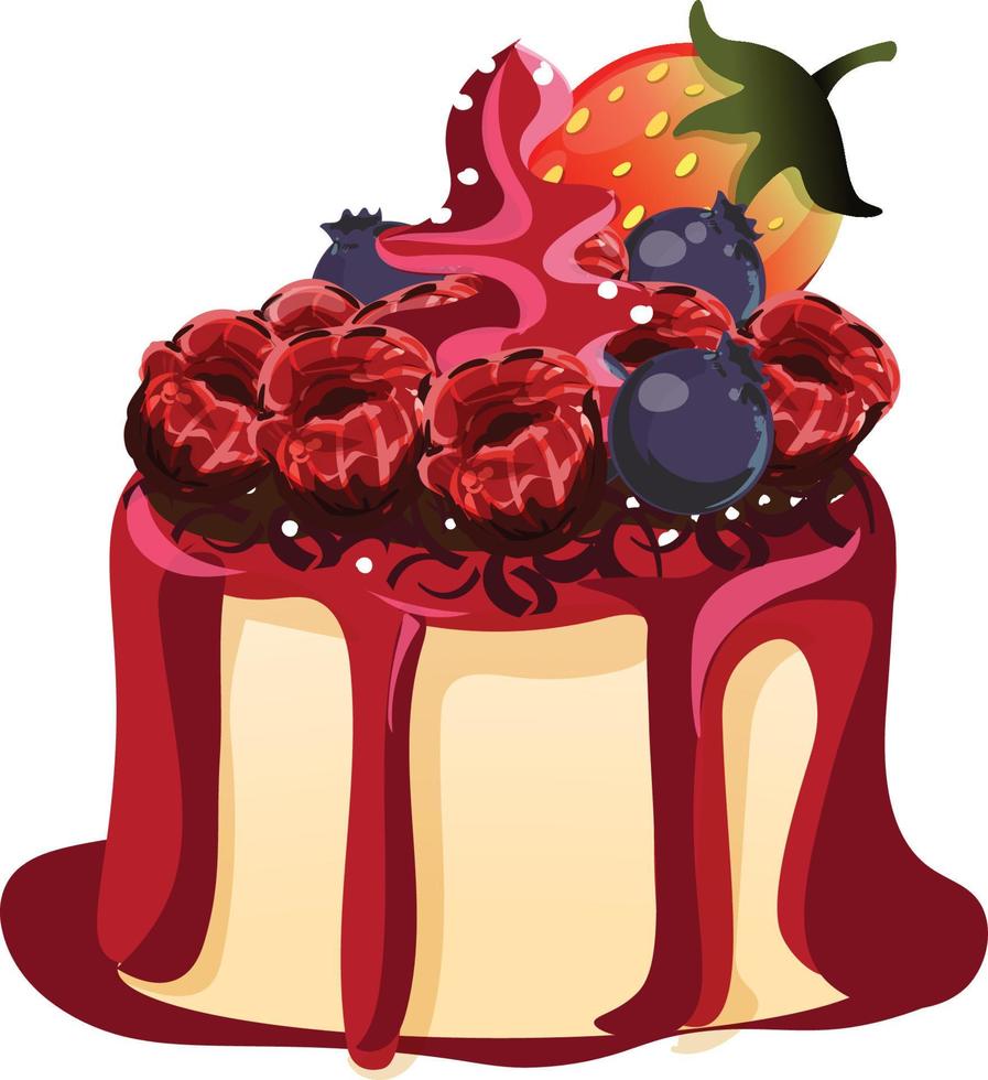 pastel de cumpleaños dulce imágenes prediseñadas vector