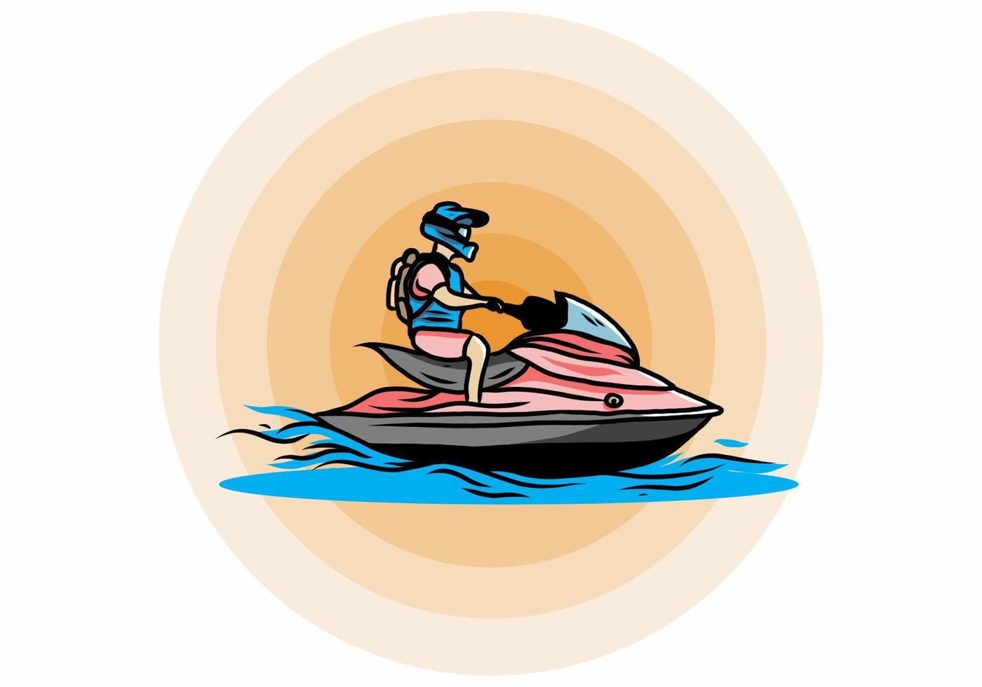 jet sky sport on the beach illustration vector