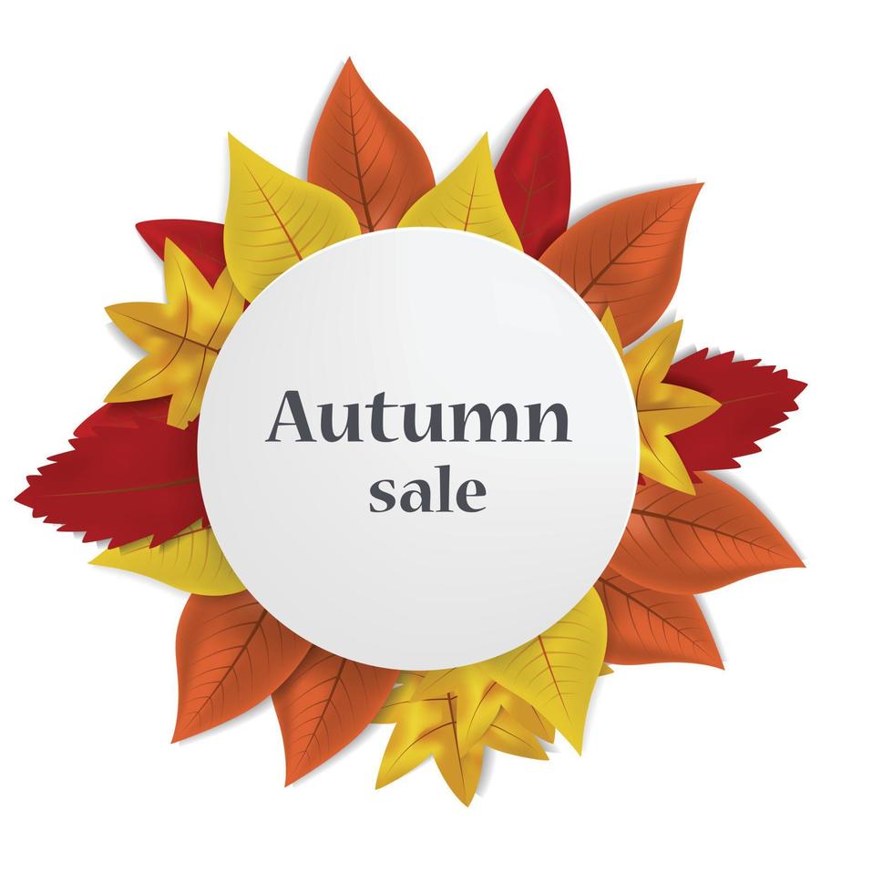 Autumn sale concept background, realistic style vector