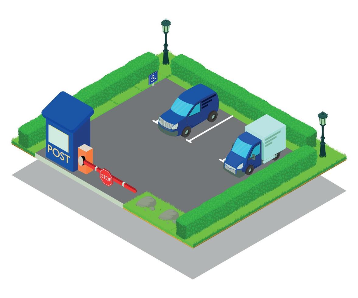 banner de concepto de estacionamiento, estilo isométrico vector