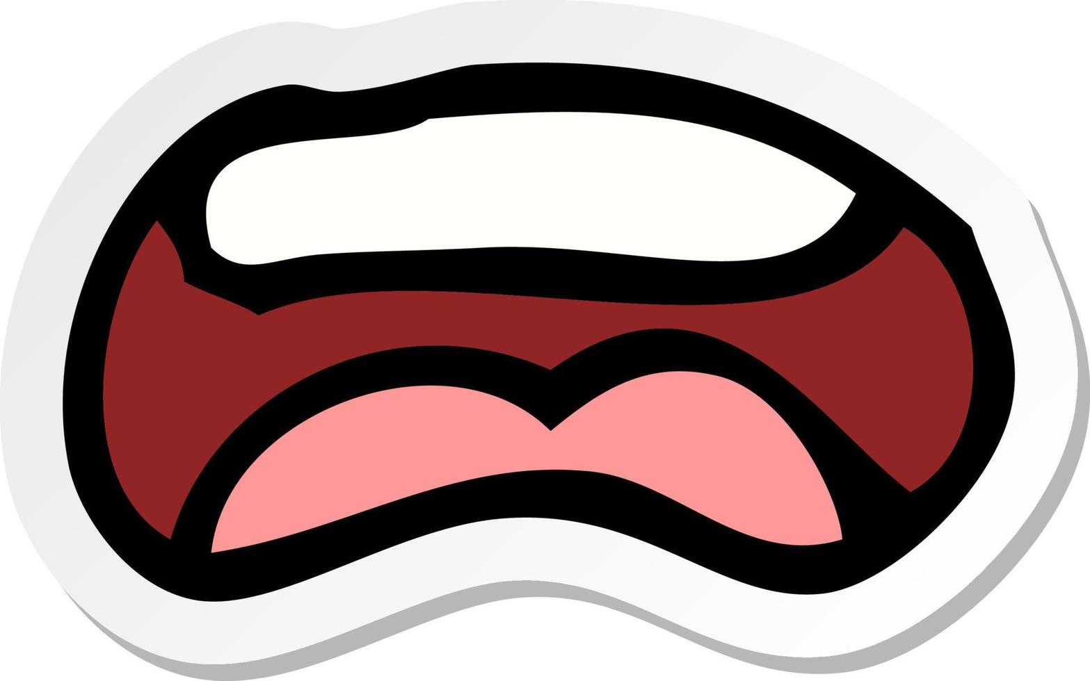 sticker of a cartoon mouth vector