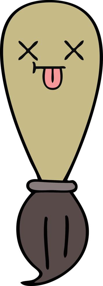 cute cartoon paint brush vector