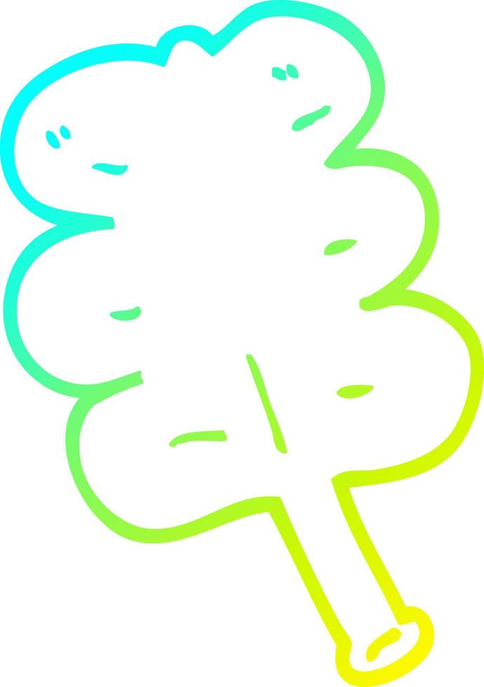 cold gradient line drawing cartoon leaf vector