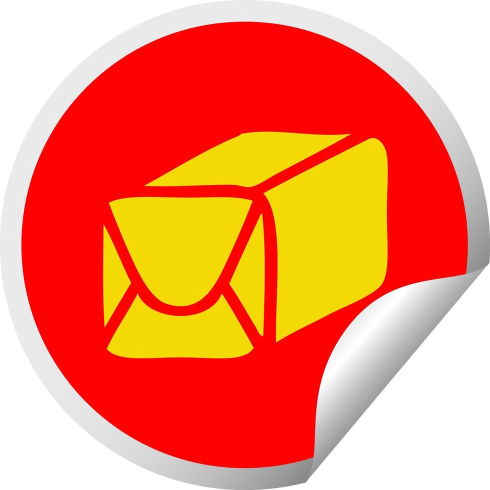 circular peeling sticker cartoon paper parcel vector