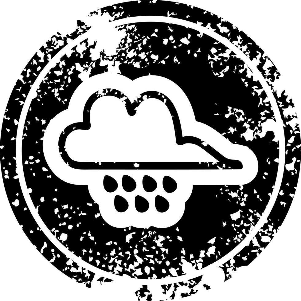 rain cloud distressed icon vector