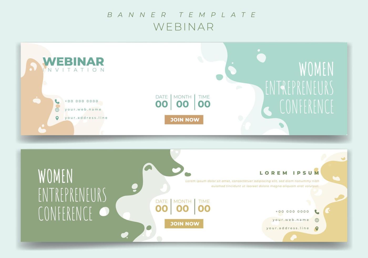 Landscape banner template for webinar invitation in feminine background design vector