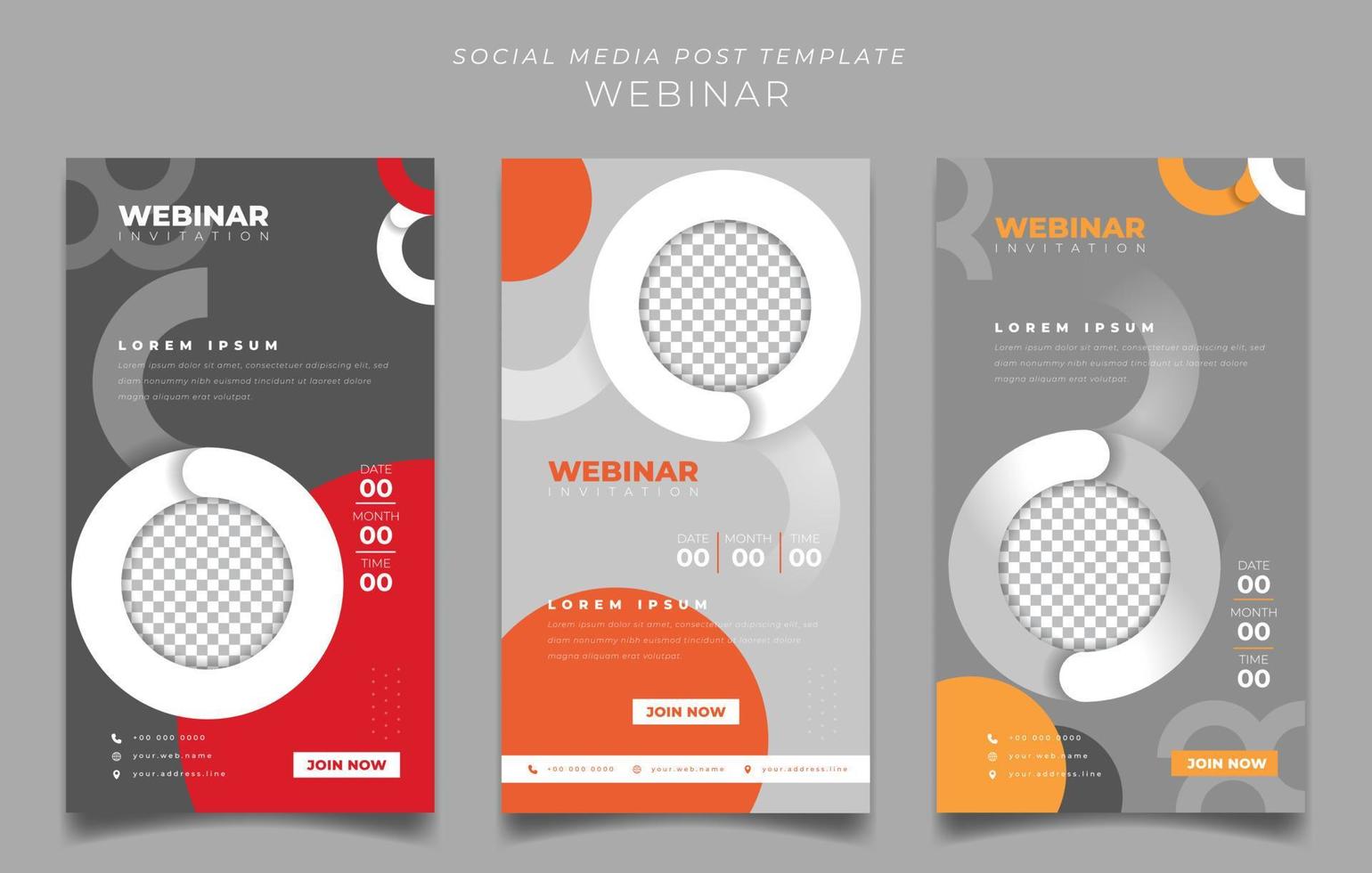 Social media post template with circle design for Webinar invitation design vector