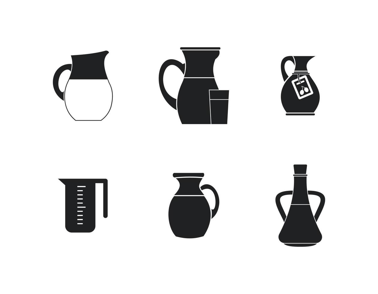 Jug icon set, simple style vector