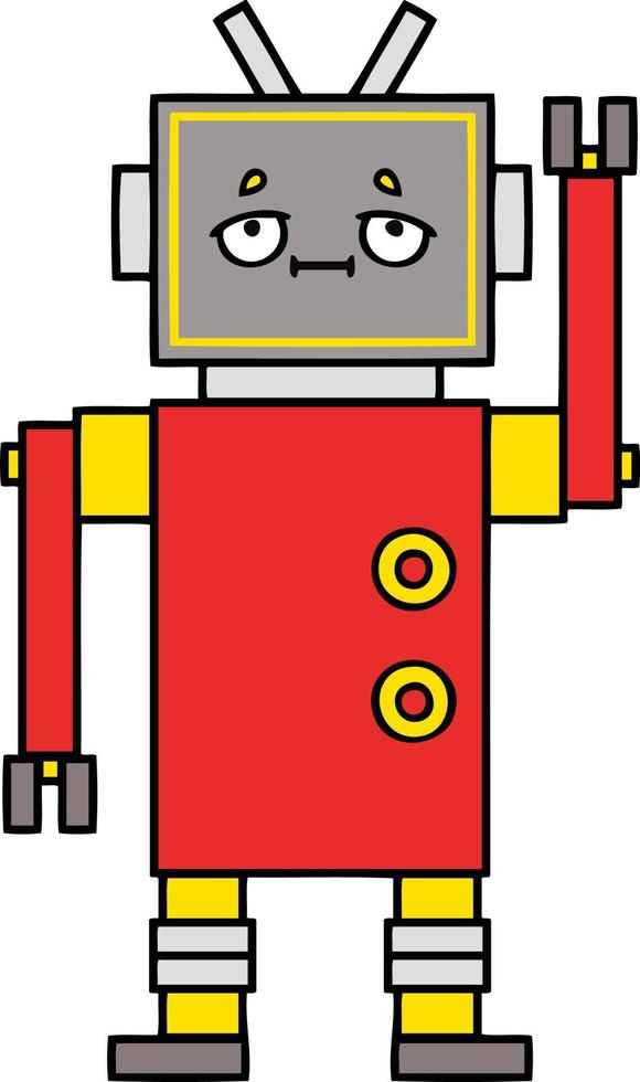 lindo robot de dibujos animados vector