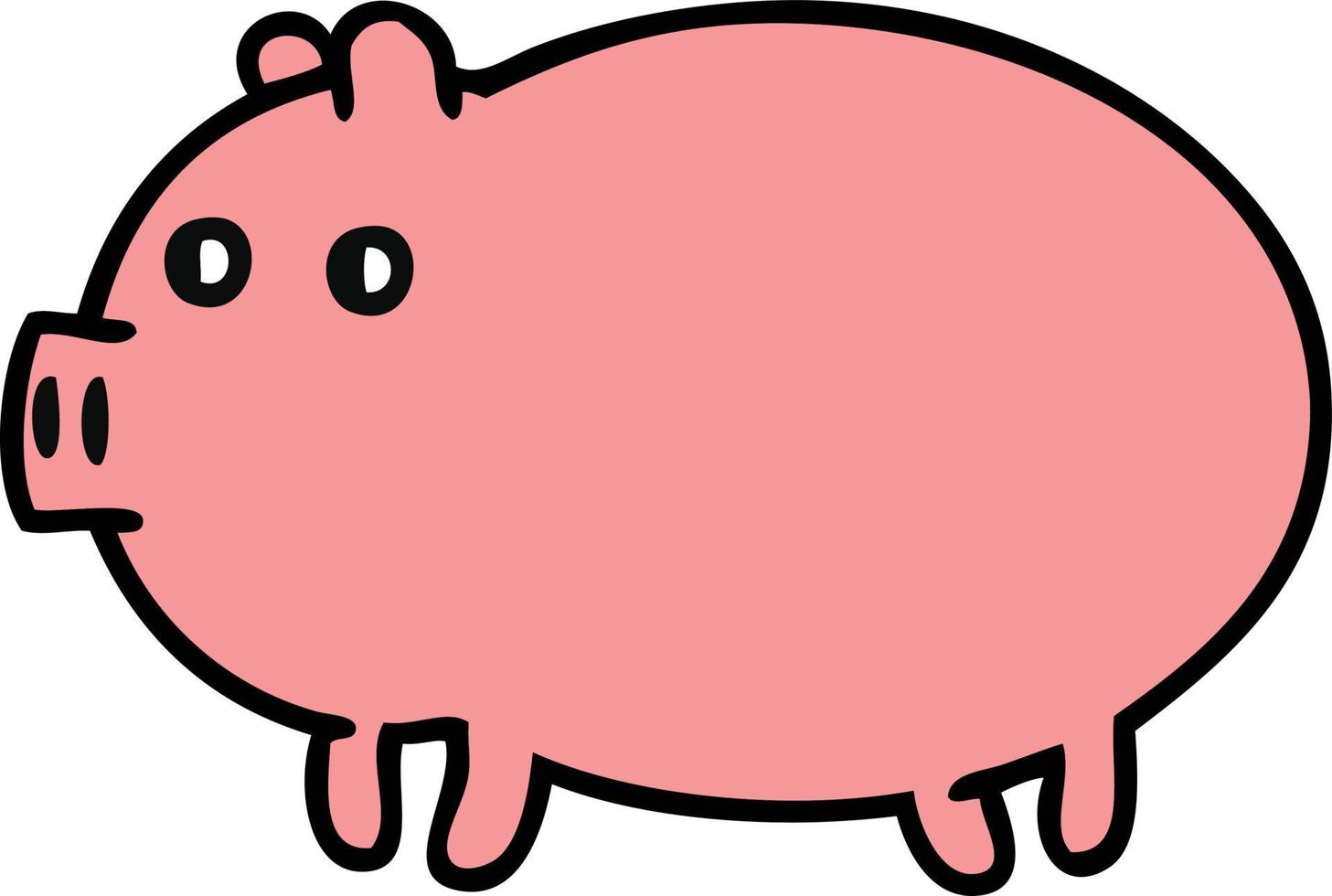 cute cartoon fat pig vector