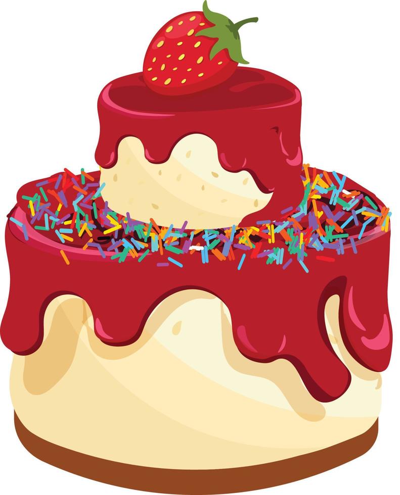 dulce pastel de cumpleaños vector