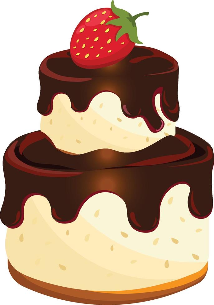 sweet birthday cake vector