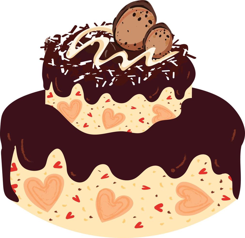 sweet birthday cake vector