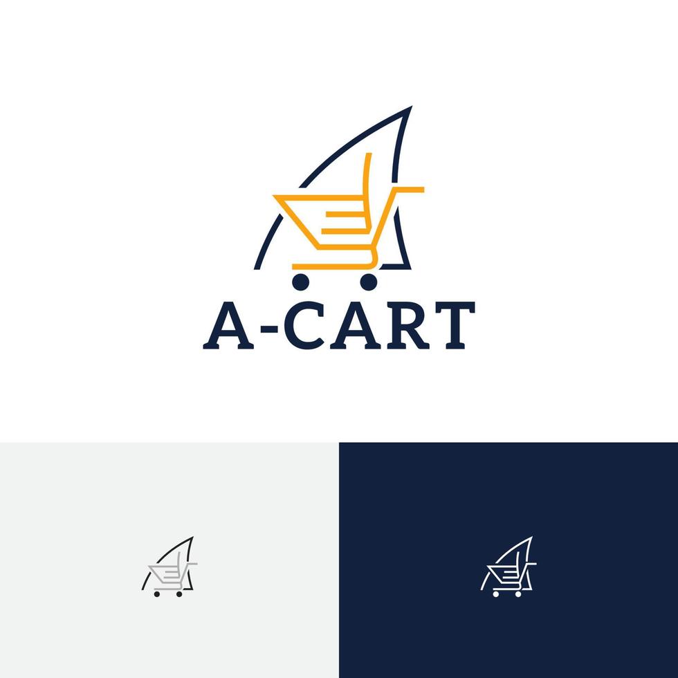 A Letter Cart Shopping Center Modern Simple Logo vector