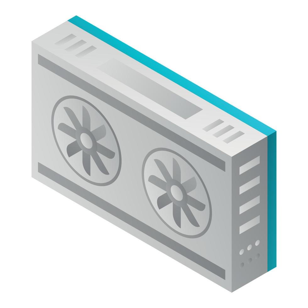 Mining farm conditioner icon, isometric style vector