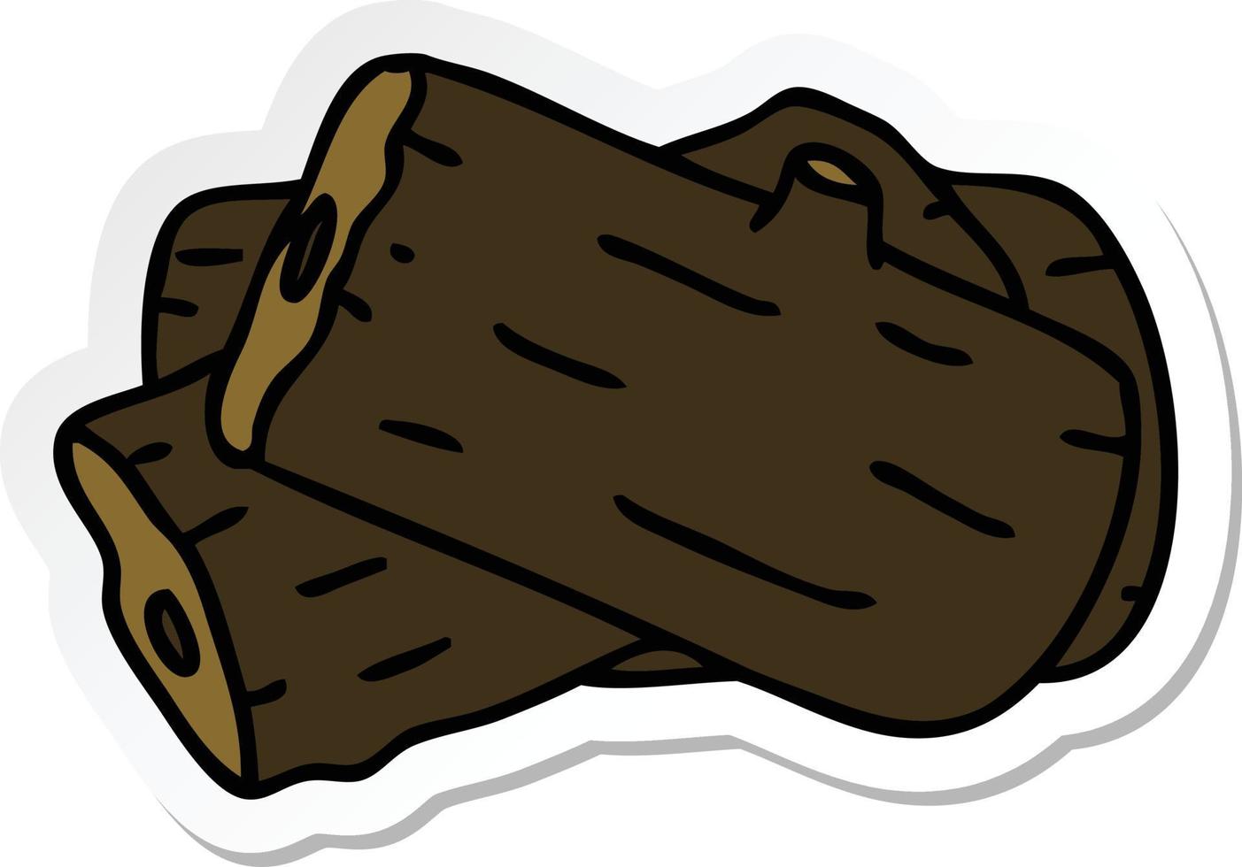 sticker of a quirky hand drawn cartoon log vector