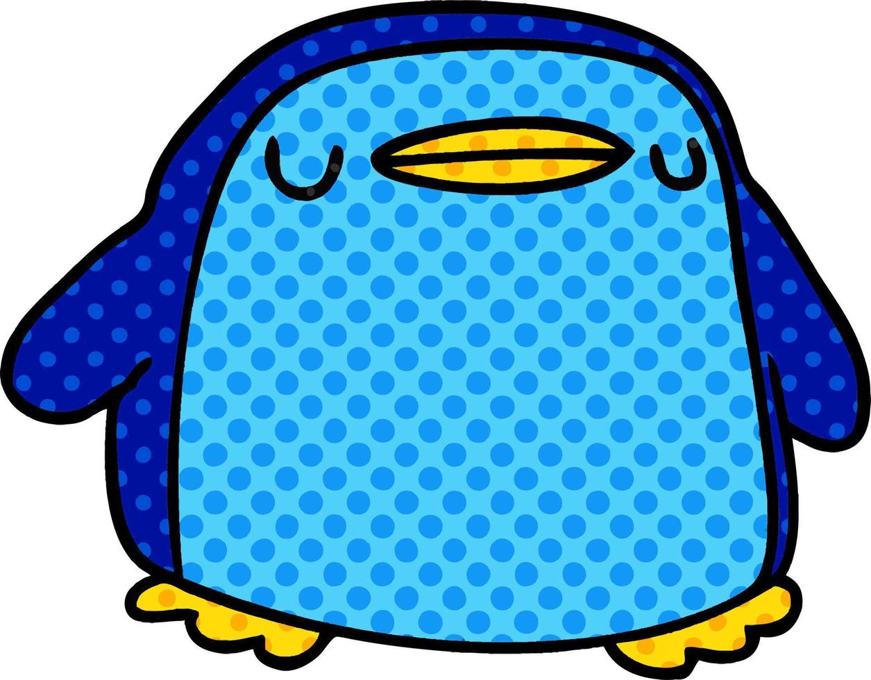 caricatura, kawaii, de, un, lindo, pingüino vector