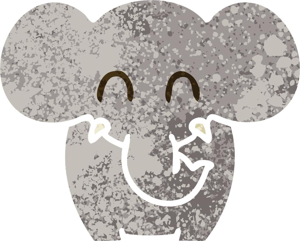 quirky retro illustration style cartoon elephant vector