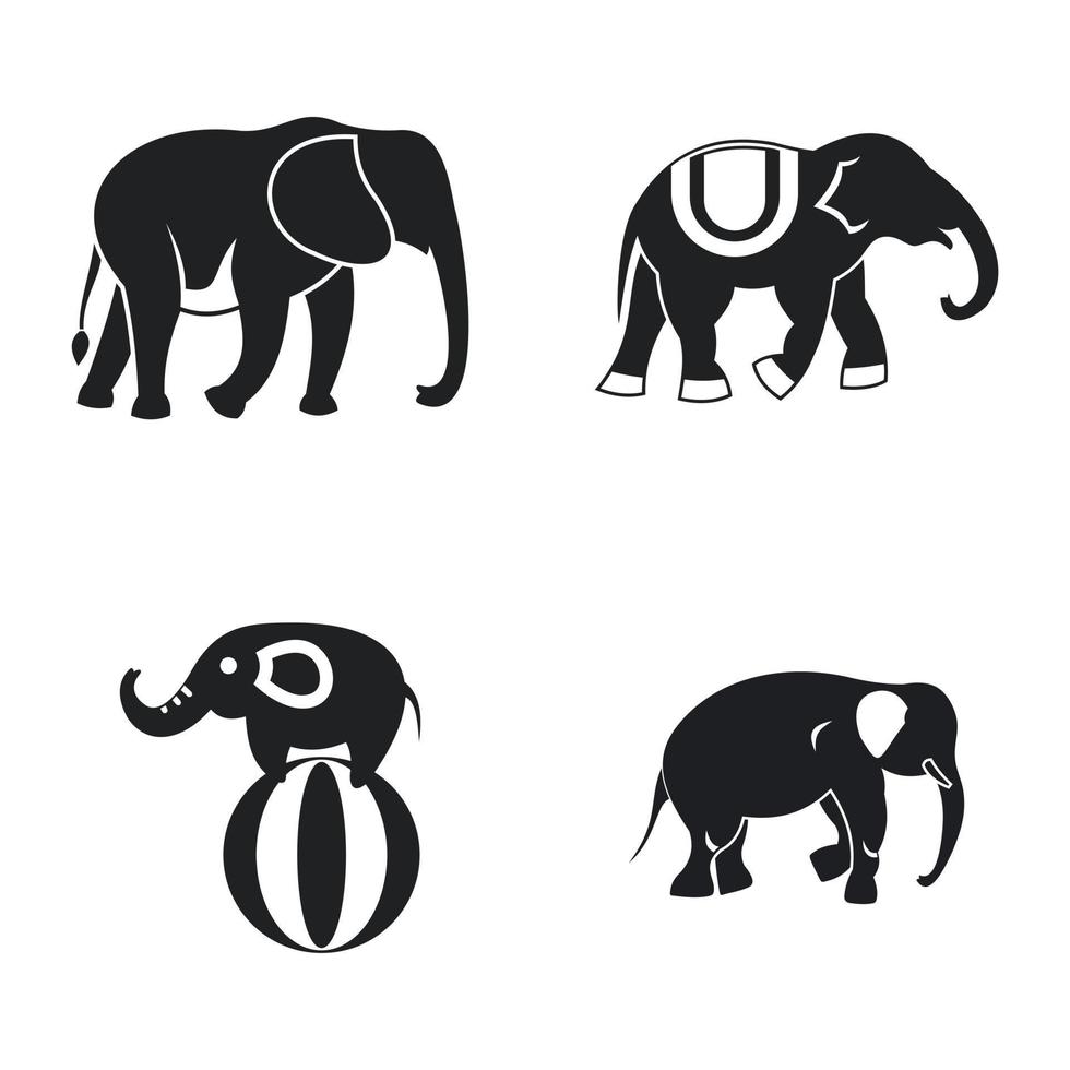 Elephant icon set, simple style vector