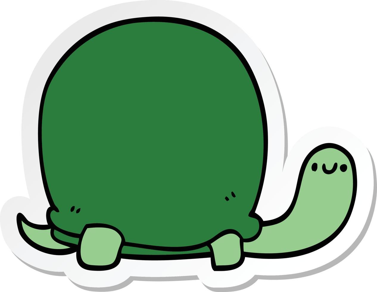 pegatina de una linda tortuga de dibujos animados vector