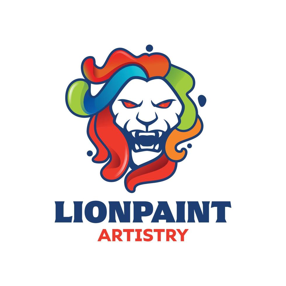 logotipo de pintura de león vector