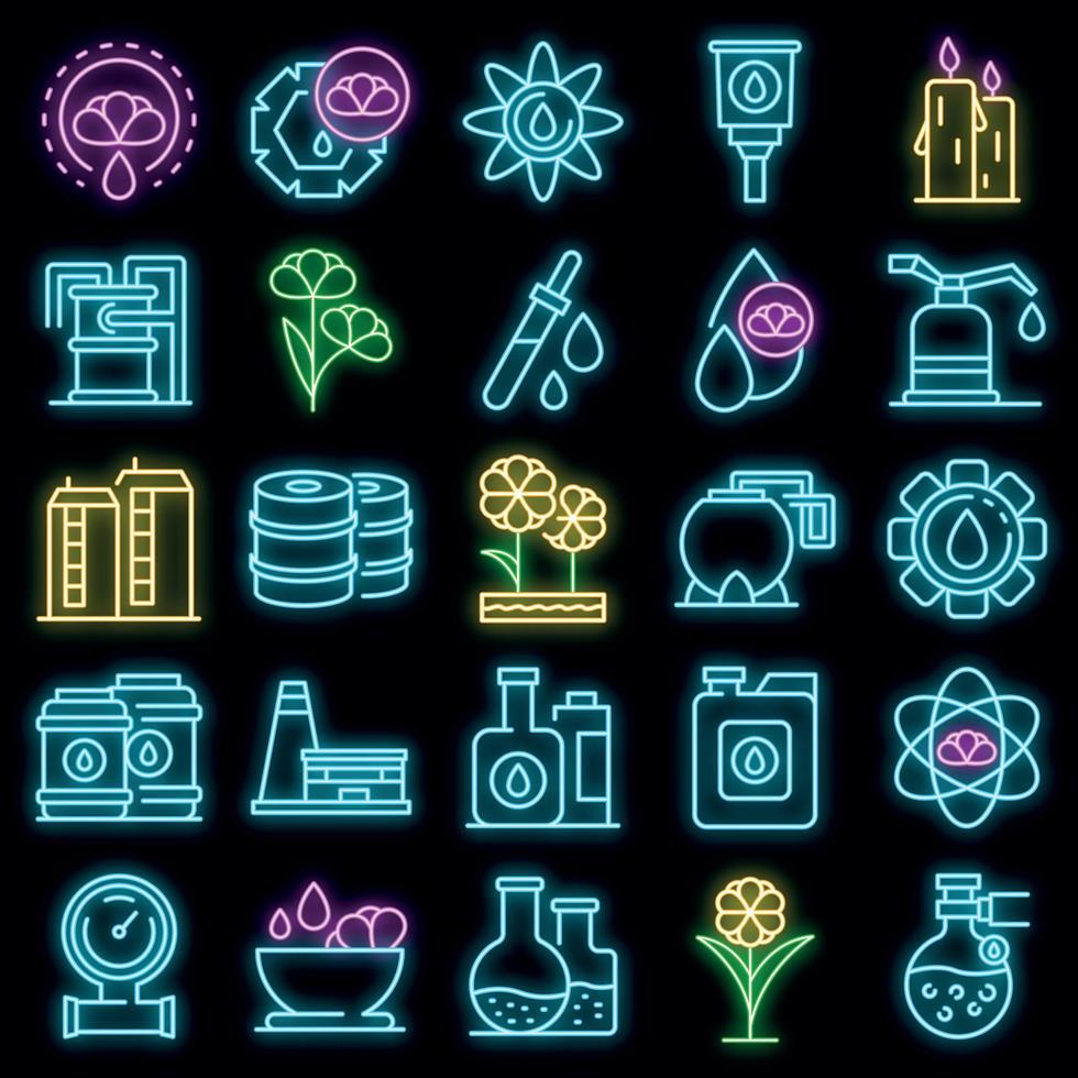 Canola icons set vector neon