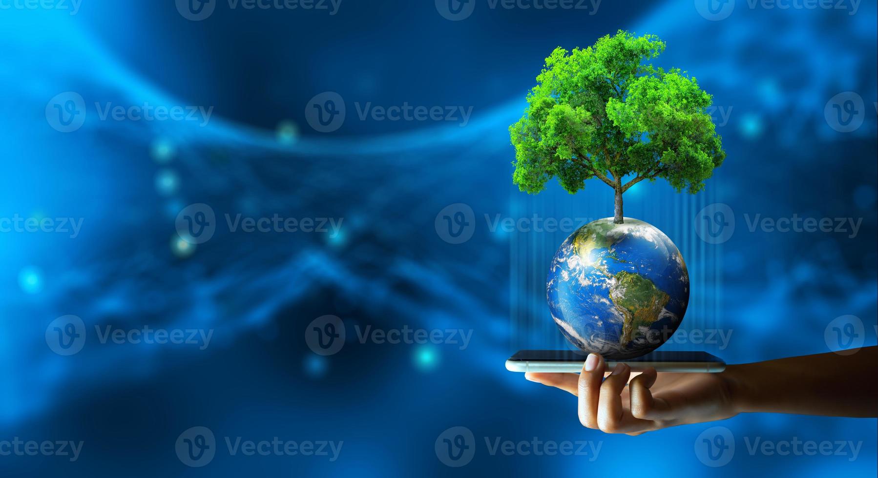 Green Computing, Green Technology, Green IT, csr, and IT ethics Concept. photo