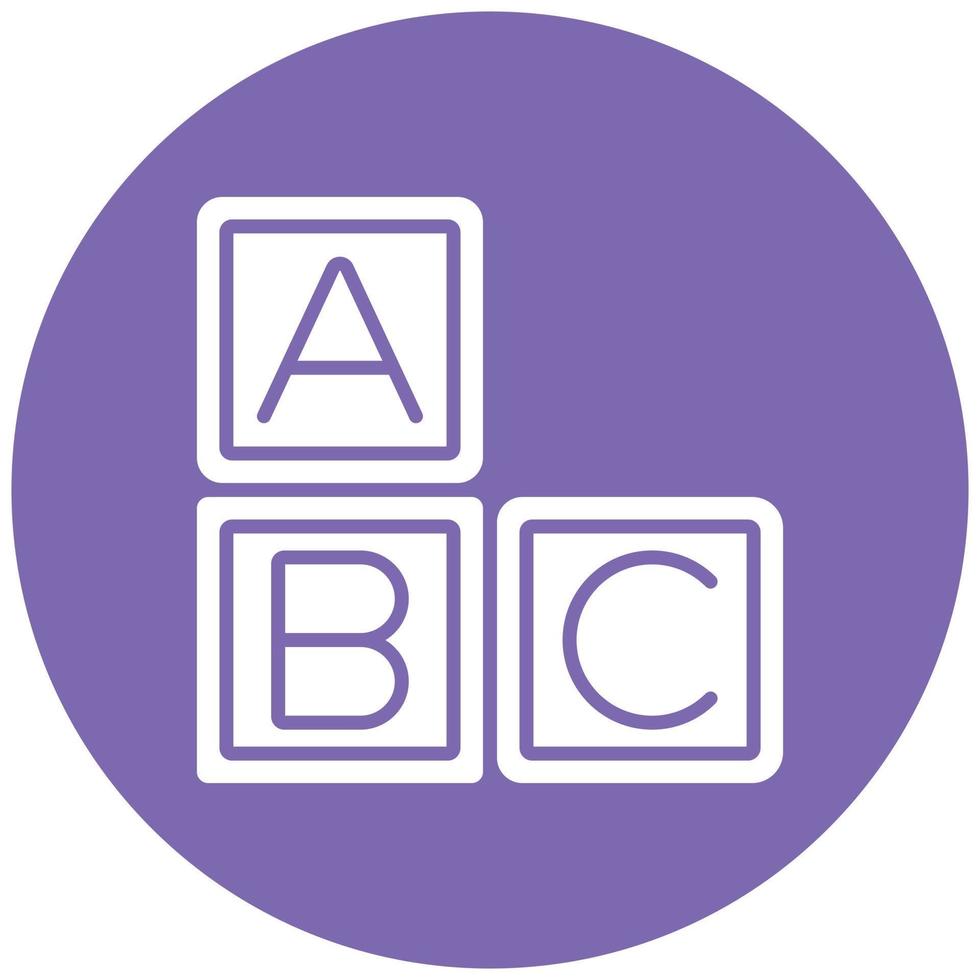 estilo de icono de bloques abc vector