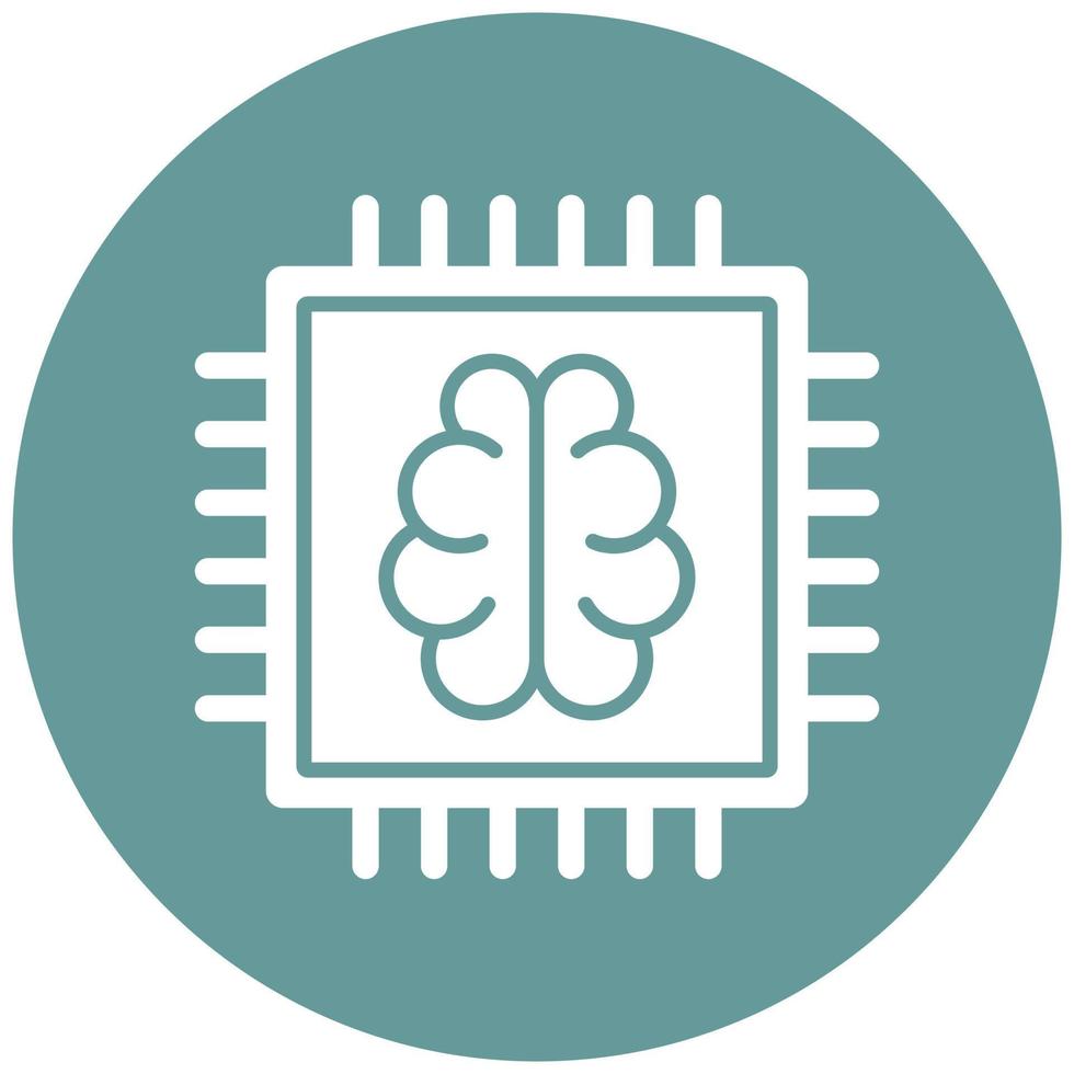 Brain Chip Icon Style vector
