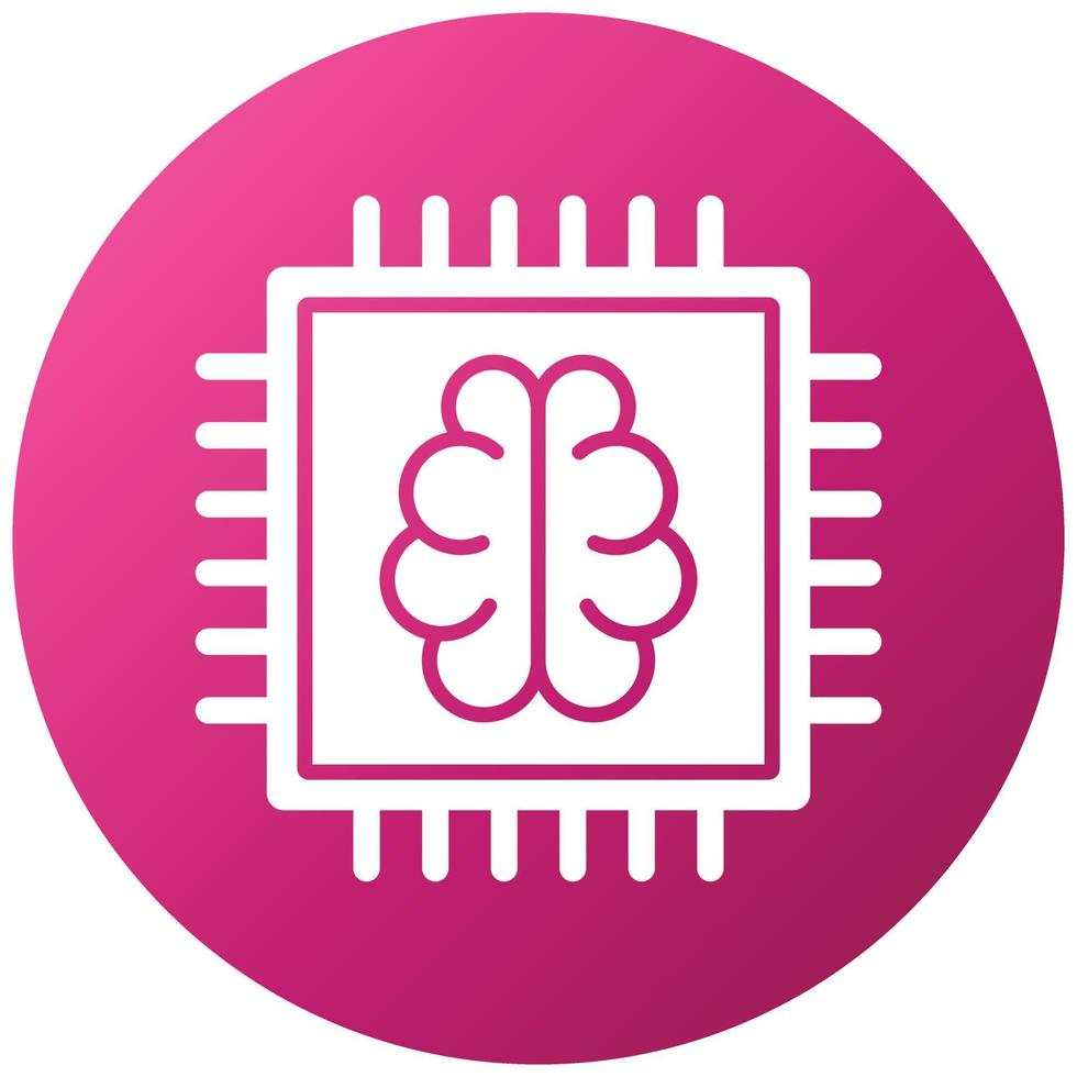 Brain Chip Icon Style vector