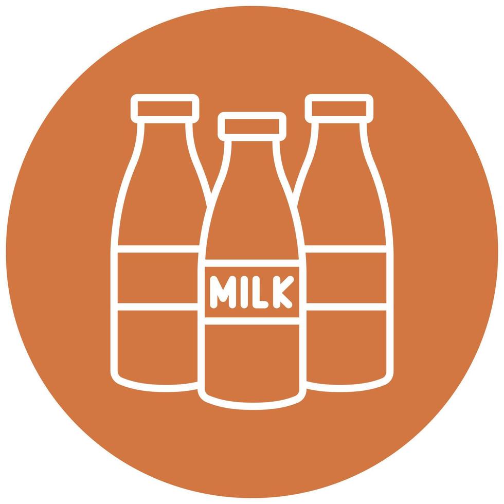 Milk Bottles Icon Style vector