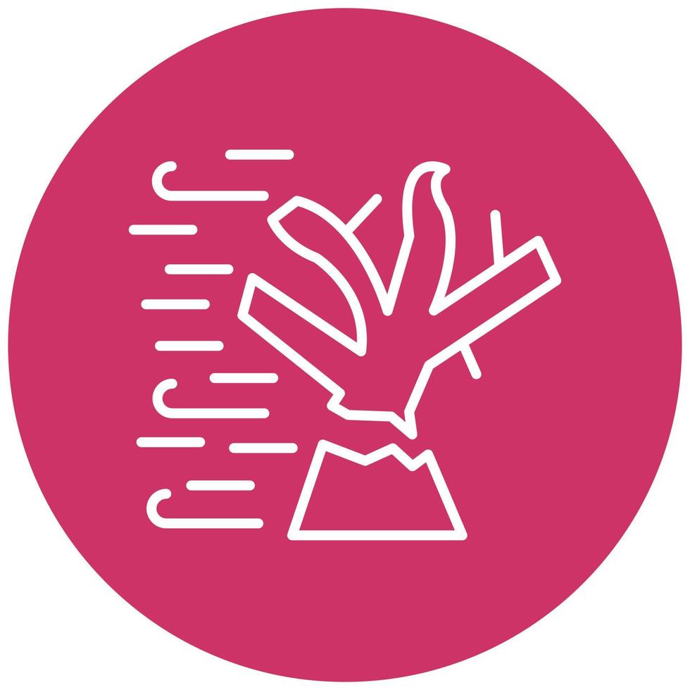 Tree Broken Icon Style vector