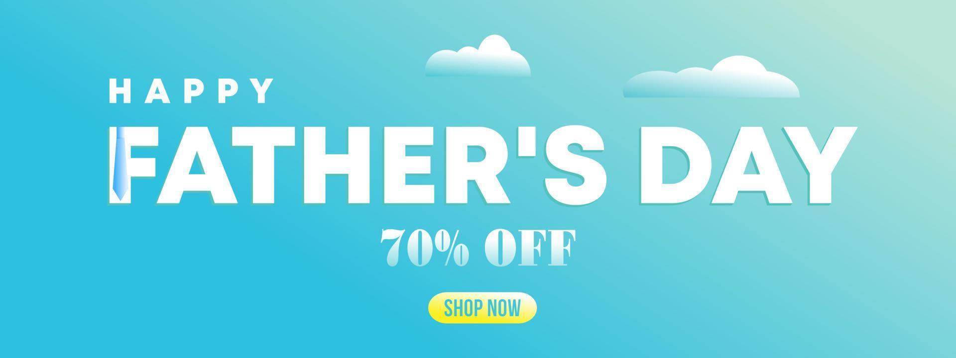 Happy father's day banner template, tie, brochure, marketing, post, sale. vector