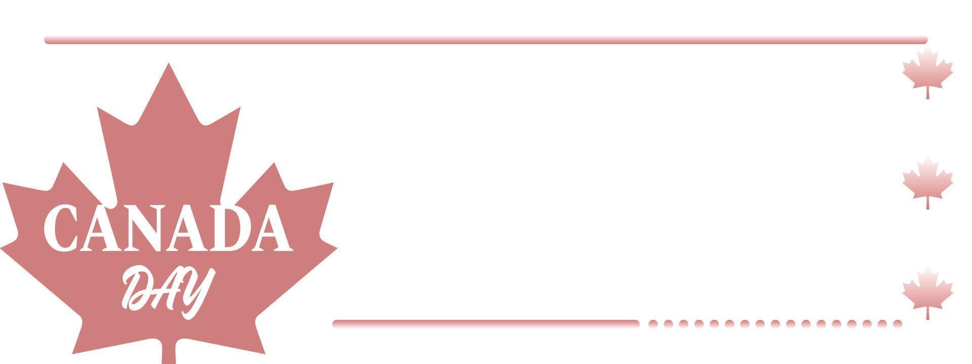 banner, fondo, día de la independencia de canadá. ilustración del símbolo de la hoja de arce con área de espacio de copia. simple vector