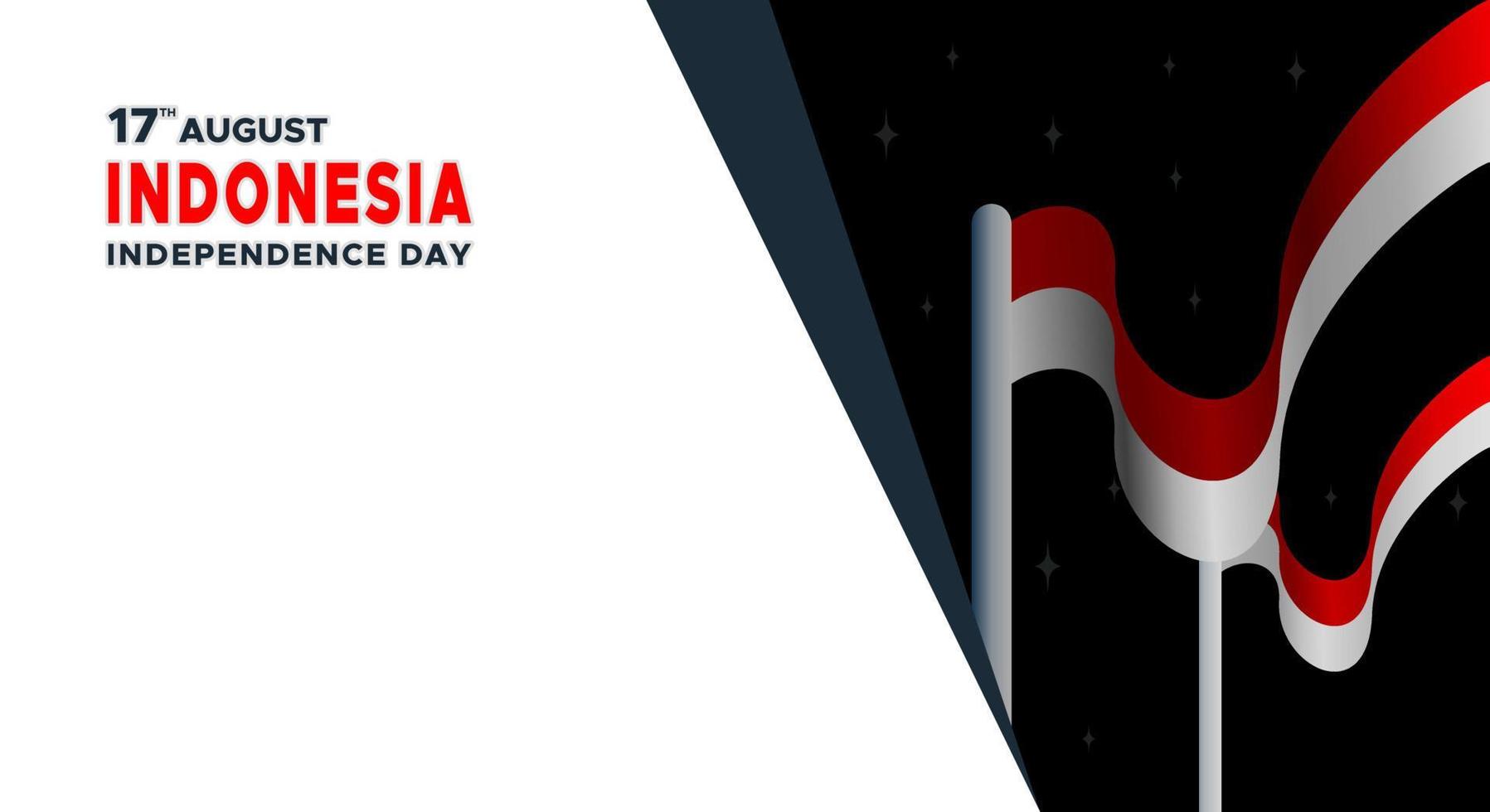 Banner, background. Dirgahayu Kemerdekaan Republik Indonesia means Happy Indonesian Independence Day Celebration. Flag illustration with copy space area. vector